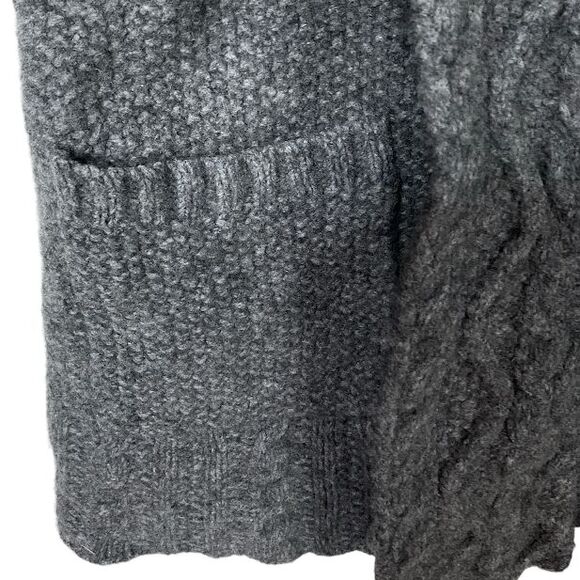 Eddie Bauer Womens M Sleeveless Open Front Chunky Cable Knit Wool Cardigan Vest - Picture 7 of 13